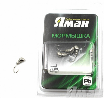 Мормышка вольф"ЯМАН"Длинный муравей с отв, р.4,вес 1,20 цв.никель