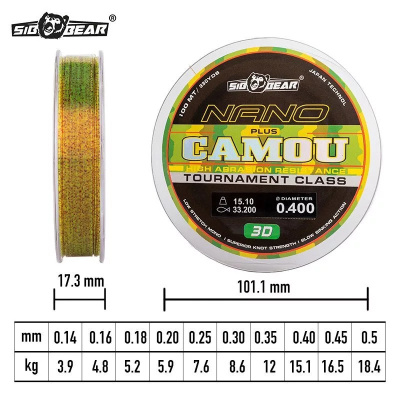 Леска "SibBear" Nano 3D Camou 0.25 100м