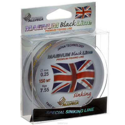 Леска "ALLVEGA" Magnum Black Special sinking 0.25 150м