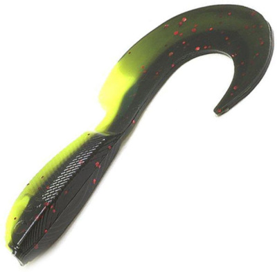 Твистер YAMAN Mermaid Tail, р.3 inch цвет #32 - Black Red Flake/Chartreuse (уп. 10 шт.)