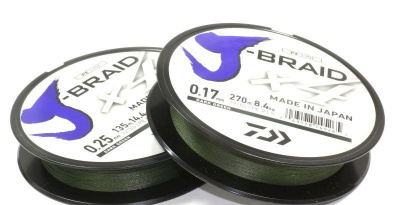 Леска плет. "DAIWA" J-Braid X4 зел. 0.15 135м