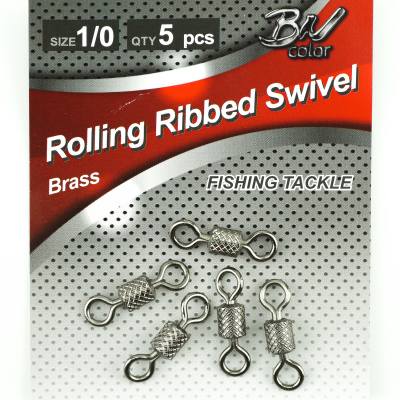Вертлюг Namazu ROLLING RIBBED SWIVEL, латунь, цв. BN, р. 1/0, test-72 кг (уп.5 шт)