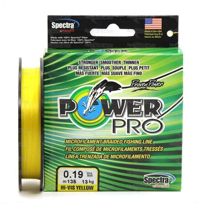 Леска плетеная Power Pro 135м зеленая 0,19/13кг