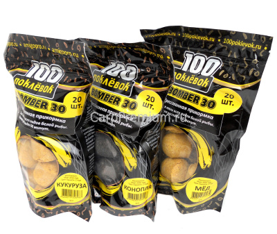 Прикормка "100 Поклевок" Bomber-30 Конопля