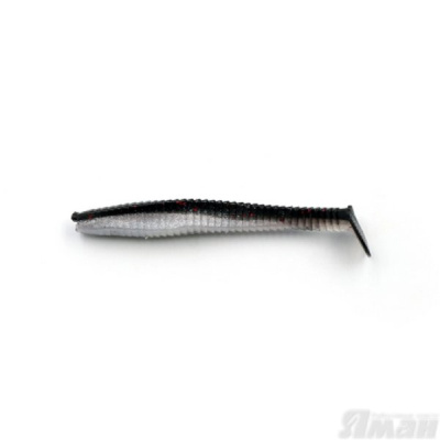 Виброхвост YAMAN Flatter Shad, р.3 inch, цвет #34 - Black Red Flake/Pearl (уп. 6 шт.)