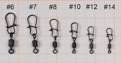 Вертлюг с застежк. Namazu Pro ROLLING RIB SWIVEL WITH NICE SNAP, цв. Carbon, р. 10, test-13 кг