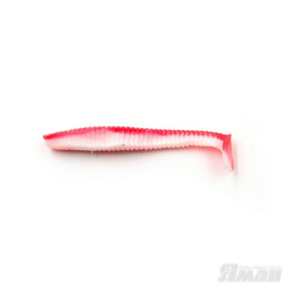 Виброхвост YAMAN Flatter Shad, р.4 inch, цвет #27 - Red White (уп. 5 шт.)