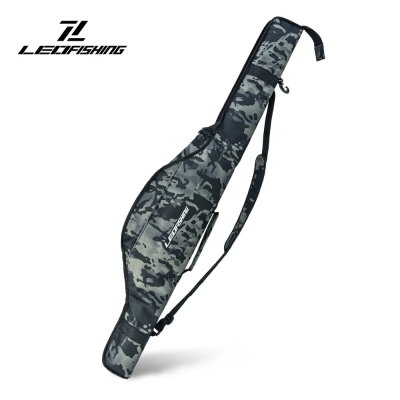 Чехол мягкий для удилищ LEO, L-120 см, цв. серый камуфляж