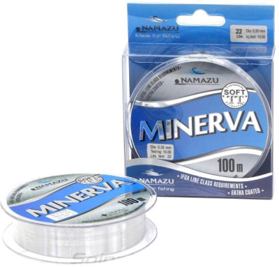 Леска Namazu "Minerva", L-100 м, d-0,45 мм, test-13,90 кг, прозрачная