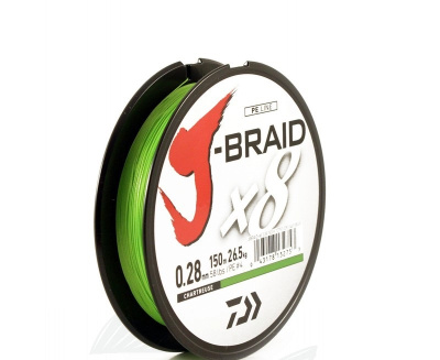 Леска плет. "DAIWA" J-Braid X8 chartreuse 0.28 150м