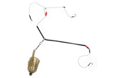 Монтаж фидер-спорт SNOW WOLF кормушка пуля 50 гр. 2 крючка №8