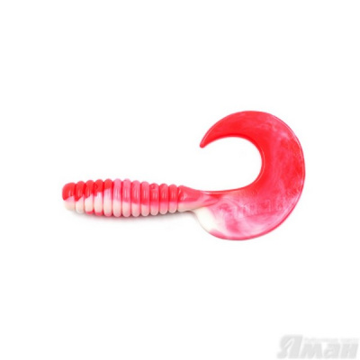 Твистер YAMAN Spiral, р.6 inch, цвет # 27 - Red White (уп. 4 шт.)