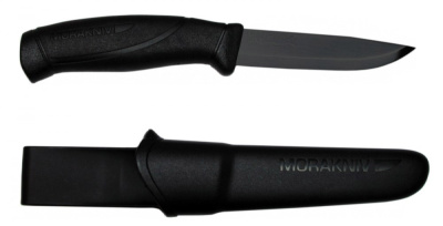 Нож Morakniv Companion BlackBlade, черный клинок, цвет рукоятки черный
