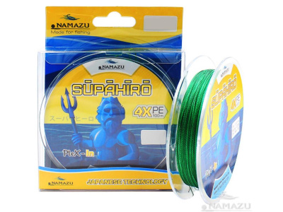 Шнур плетеный Namazu "Supahiro" 4Х, L-100 м, d-0,20 мм, test-9,91  кг, болотно-зеленый (мох)