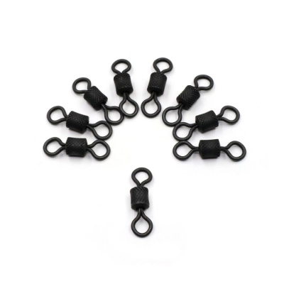 Вертлюг Namazu Pro ROLLING RIBBED SWIVEL, латунь, цв. Carbon, р. 9, test-6 кг (уп. 10 шт.)