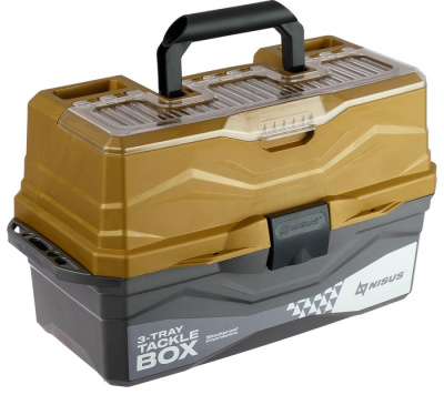 Ящик рыболовный "NISUS" Tackle Box трехполочный золотой (N-TB-3-GO)