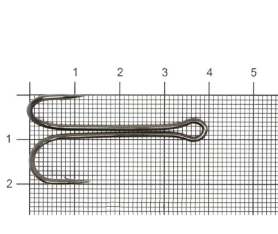 Крючок KOI "DOUBLE HOOK", размер 1 (INT), цвет BN, двойник (10 шт.)