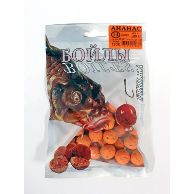 Бойлы "Fish.ka" ананас 14мм 100 гр.