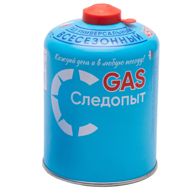 Газ для порт. плит "СЛЕДОПЫТ", метал. баллон, 450 гр. резьб., (всесезонный) Россия