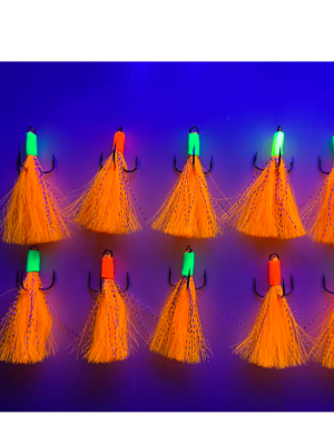 Тройной крючок с опушкой UF (стример) №4 оранжевый