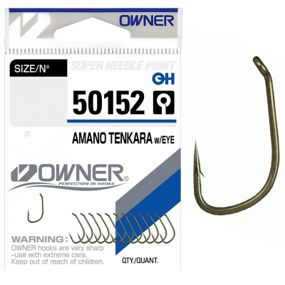 Крючок OWNER 50152 AMANO TENKARA w/eye brown №6 (12 шт.)