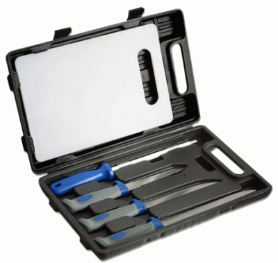 Набор походный "KOSADAKA" TFKS (3 ножа, точилка, доска)