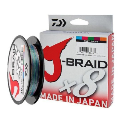 Леска плет. "DAIWA" J-Braid X8 Multicolor 0.22 150м