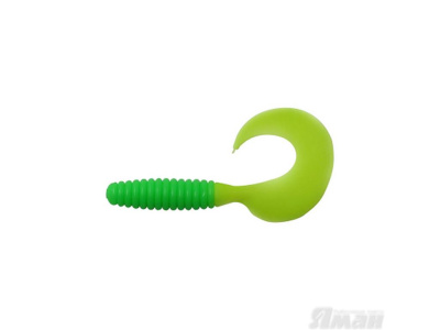 Твистер YAMAN Spiral, р.6 inch, цвет # 23 - Lime chartreuse tail (уп. 4 шт.)