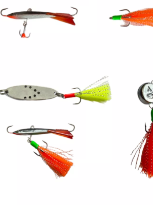 Тройной крючок с опушкой UF (стример) №4 оранжевый