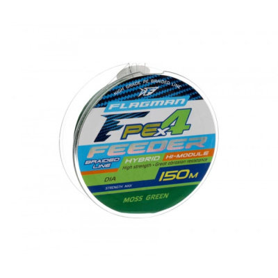 Леска плет. "FLAGMAN" PE Hybrid F4 Feeder 0.19 150м 10.5кг Moss Green 26150-019