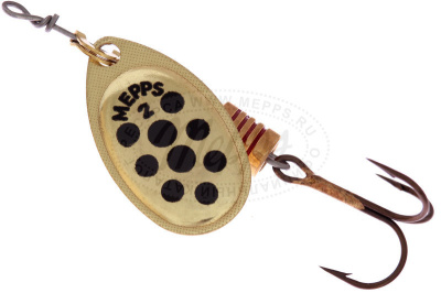 Блесна "MEPPS" Aglia Decoree PTS №2 Gold/Black 4.5 гр.