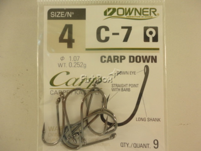 Крючок OWNER 53267 (С-7-4) Carp Down BC №4 (9 шт.)