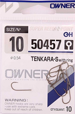 Крючок OWNER 50457 Tenkara Straight w/eye brown №10 (10 шт.)