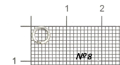 Заводное кольцо Namazu RING-A, цв. Cr, р. 8 ( d=5 mm), test-6,5 кг (уп.10 шт)