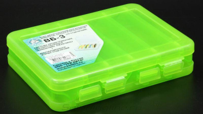 Коробка д/воблеров и балансиров ВБ-3 200*170*45мм 2-стор. зелен. (Три кита)