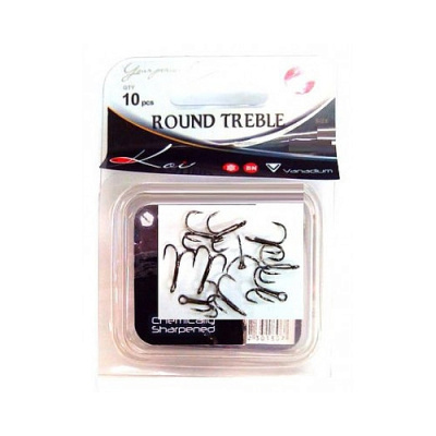 Крючок KOI "ROUND TREBLE", размер 6 (INT), цвет BN, тройник (10 шт.)
