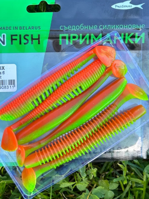 Виброхост Green Fish JIG MIX Awaruna 3,5" цв.01 (6 штук)