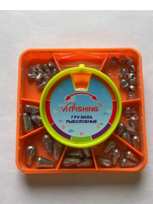 Набор грузил-оливок без кембрика "Vitfishing" 1 - 6 гр. (38 шт.)