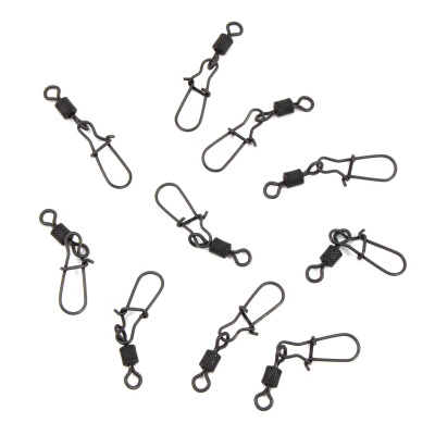 Вертлюг с застеж. Namazu Pro ROLLING RIBBED SWIVEL WITH NICE SNAP, цв. Carbon, р. 3, 57 кг (10 шт.)