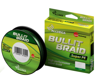 Леска плет. "ALLVEGA" Bullit Braid dark green 0.14 92м