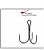 Крючок KOI "SLENDER ROUND TREBLE", размер 20 (INT), цвет BN, тройник (5 шт.)