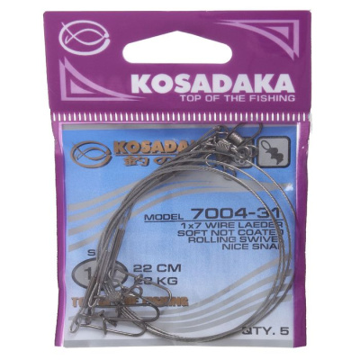 Поводок "KOSADAKA" Classic 22см 28кг 1x7 (5шт) KS-7004-31