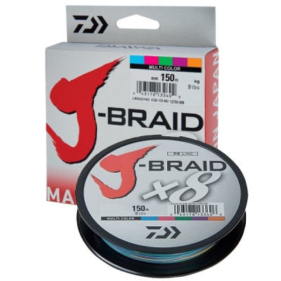 Шнур Daiwa J-Braid X8 Multicolor 0.16мм 20lb 150м