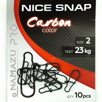 Карабин Namazu Pro NICE SNAP, цв. Carbon, р. 2, test-23 кг (уп. 10 шт.)