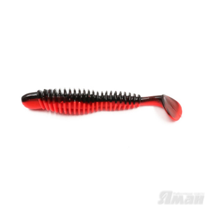 Виброхвост YAMAN Arris Shad, р.4 inch, цвет #33 - Black Red Flake/Red (уп. 4 шт.)