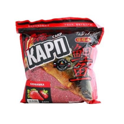 Прикормка "TAKEDO" BRICK Velvet Карп клубника 800г BV-202